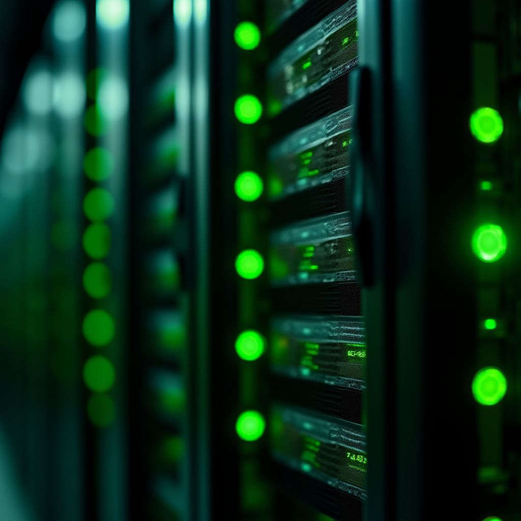 Servidor ecológico en un centro de datos